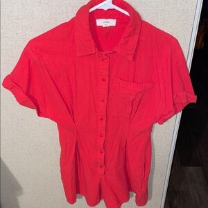 Celine Vibrant Red Button-Down Shirt